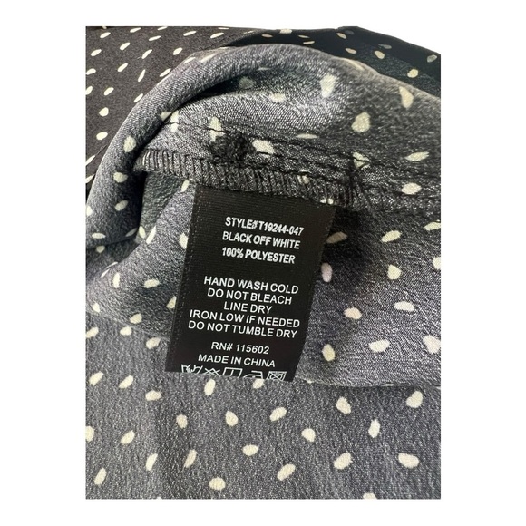 Boxy Black White Polka Dot Blouse Stand Up Collar by Lush Womens Small NWOT - Picture 8 of 15